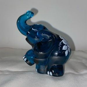 Original Fenton Aqua Glass Elephant Figurine